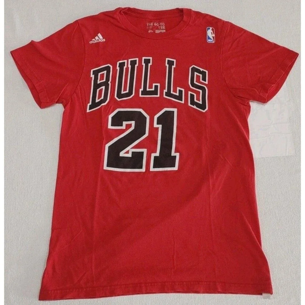 Adidas Chicago Bulls Jimmy Butler Short Sleeve Red #21 TShirt Adult Size Small